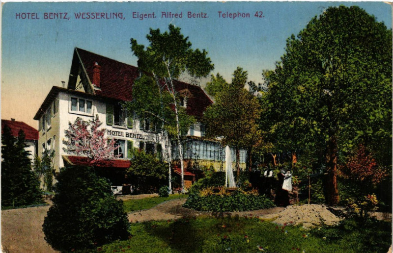 Carte postale ancienne Hotel Bentz - Wesserling Eigent.Alfred Bentz