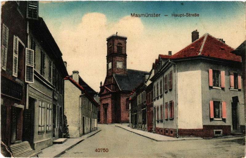 Carte postale ancienne Masmunster - Haupt Strasse à Munster