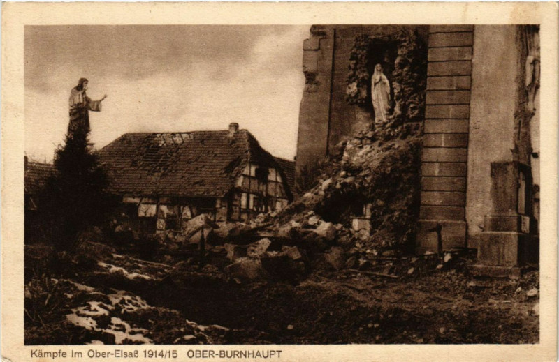 Carte postale ancienne Kampfe im Ober-Eslass 1914/15 - Ober-Burnhaupt