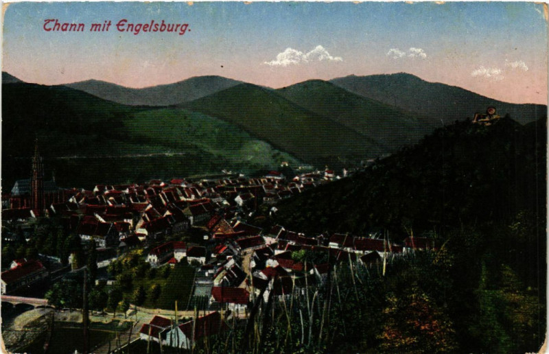 Carte postale ancienne Thann mit Engelsburg à Thann