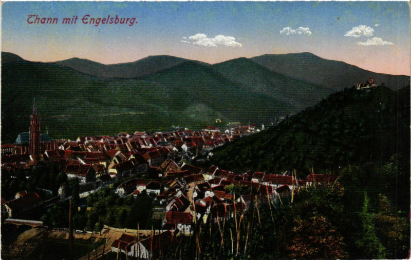 Carte postale ancienne Thann mit Engelsburg à Thann