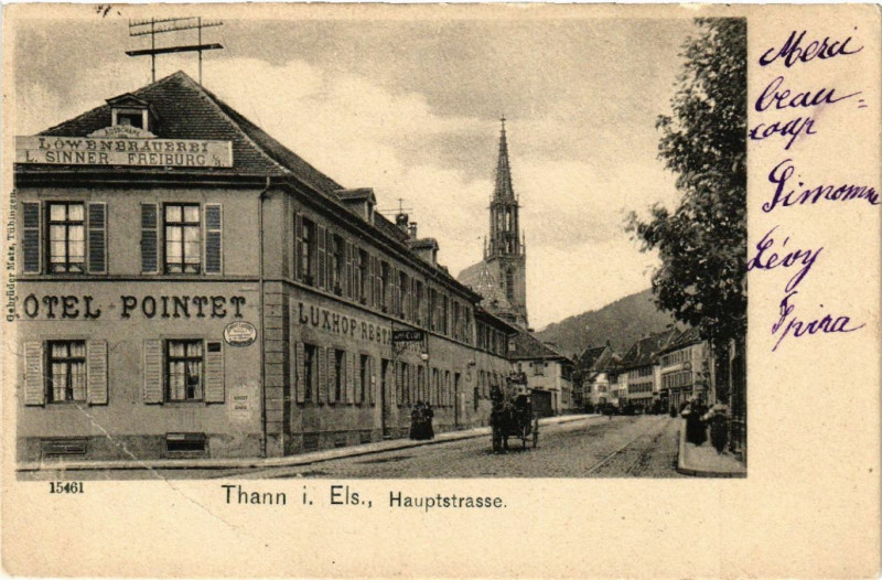 Carte postale ancienne Thann i. Els Hauptstrasse à Thann