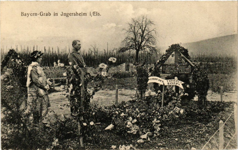 Carte postale ancienne Bayern-Grab in Ingersheim à Ingersheim