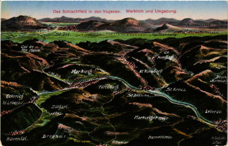 Carte postale ancienne Das Schlachtfeld in den Vogesen