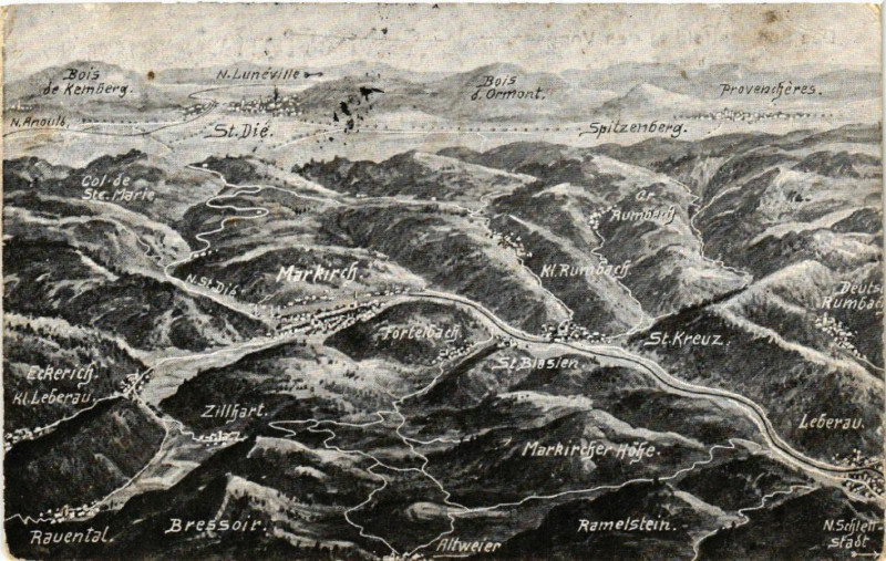 Carte postale ancienne Das Schlachtfeld in den Vogesen