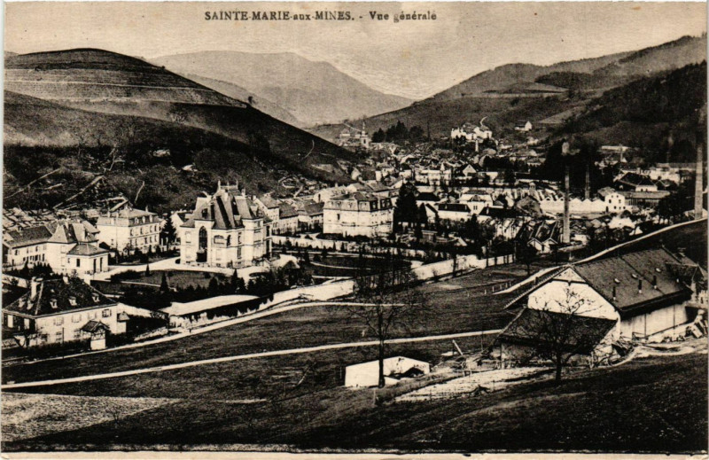 Carte postale ancienne Sainte-Marie-aux-Mines - Vue générale à Sainte-Marie-aux-Mines