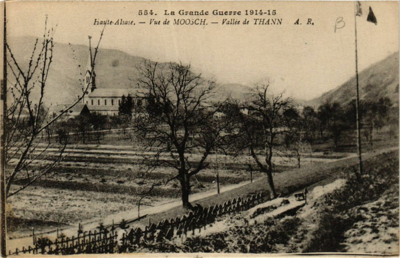 Carte postale ancienne Haute-Alsace - Vue de Moosch - Vallée de Thann à Moosch