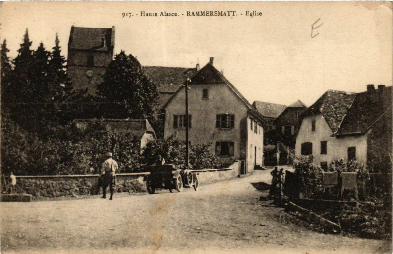 Carte postale ancienne Haute-Alsace - Rammersmatt - Eglise à Rammersmatt