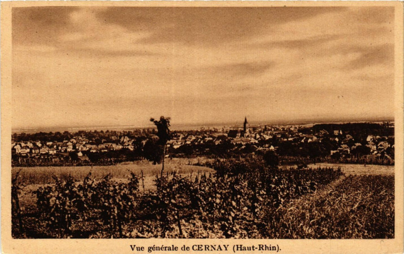 Carte postale ancienne Vue générale de Cernay à Cernay