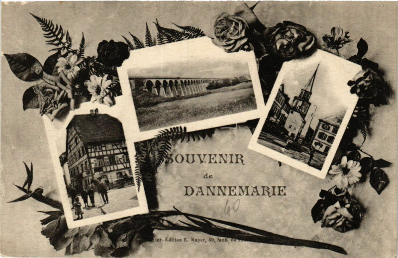 Carte postale ancienne Souvenir de Dannemarie à Dannemarie