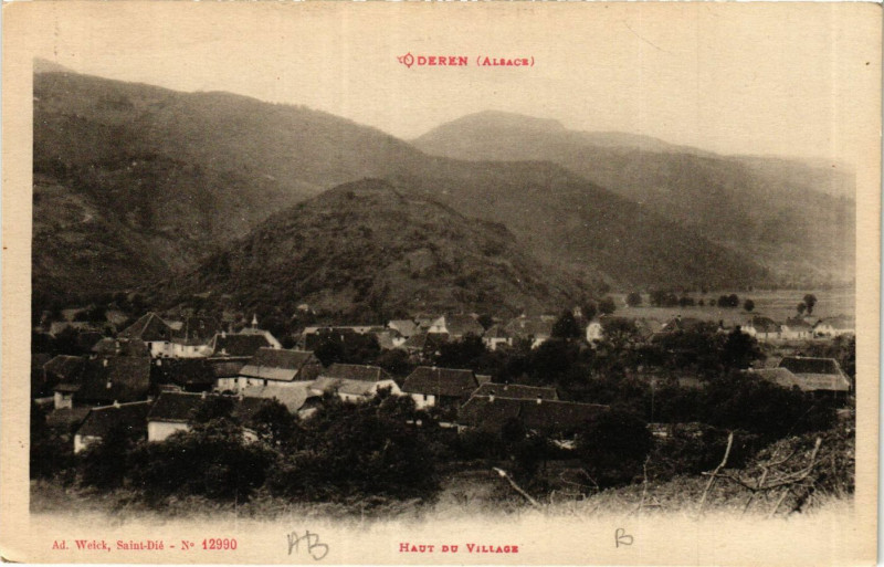 Carte postale ancienne Oderen - Haut du Village à Oderen