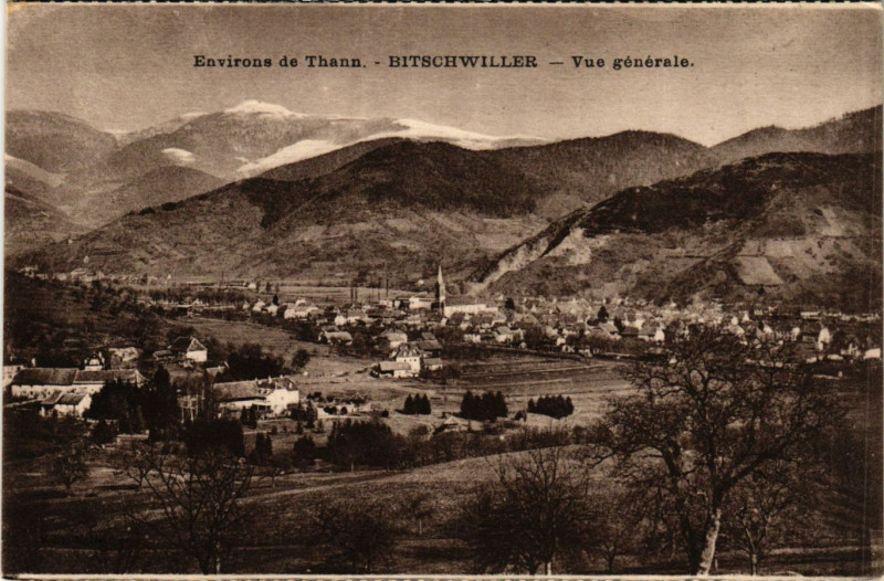Carte postale ancienne Env. de Thann - Bitschwiller - Vue générale à Thann