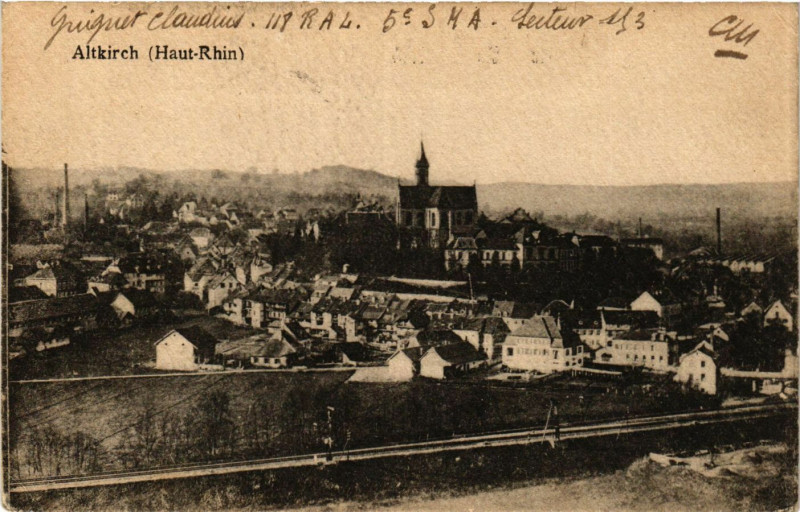 Carte postale ancienne Altkirch - Vue générale à Altkirch