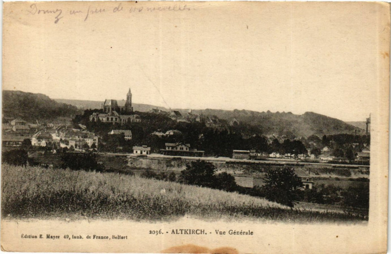 Carte postale ancienne Altkirch - Vue générale à Altkirch