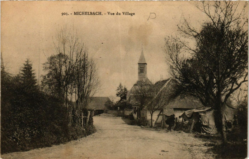 Carte postale ancienne Michelbach - Vue du Village à Elbach