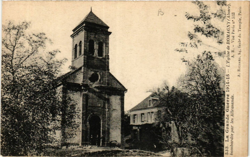 Carte postale ancienne L'Eglise de Romagny à Romagny