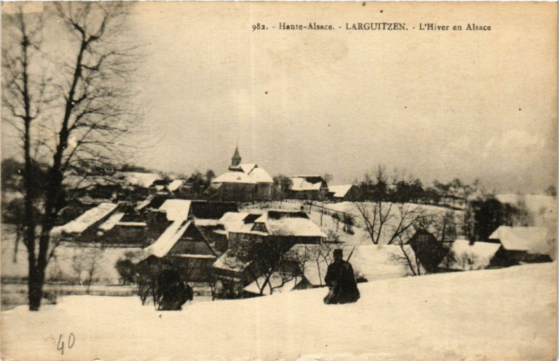 Carte postale ancienne Haute-Alsace - Larguitzen - L'Hiver en Alsace