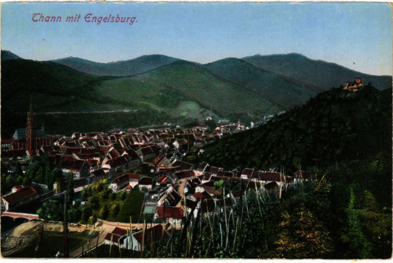Carte postale ancienne Thann mit Engelsburg à Thann