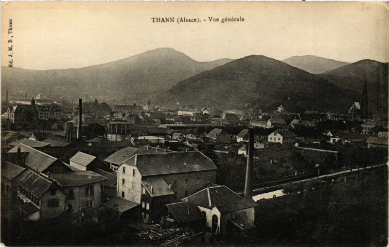 Carte postale ancienne Thann (Alsace) - Vue générale à Thann