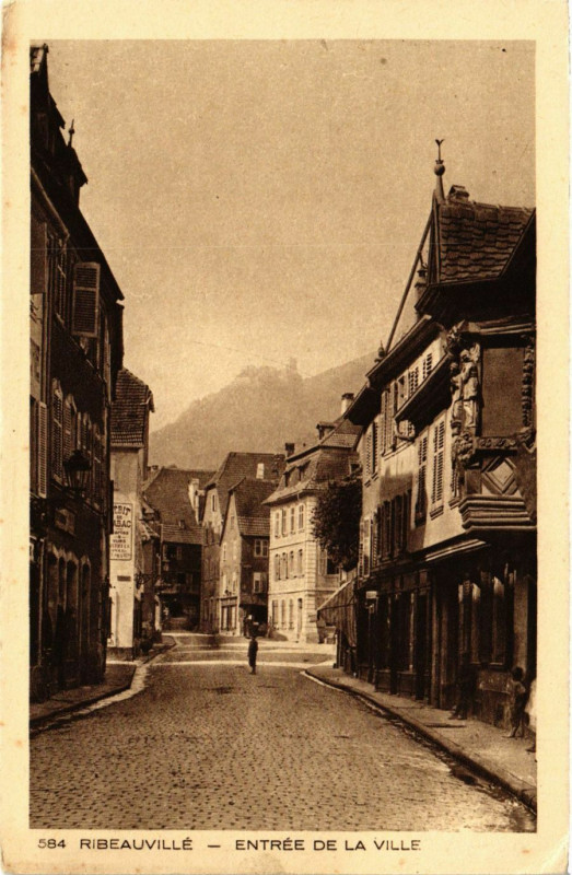 Carte postale ancienne Ribeauville - Entrée de la Ville à Ribeauvillé