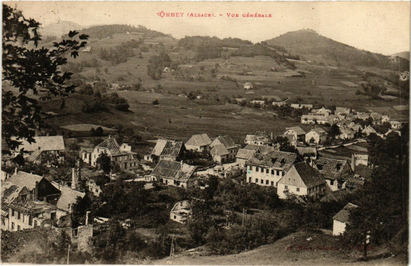 Carte postale ancienne Orbey (Alsace) - Vue générale à Orbey