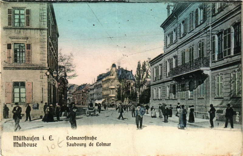Carte postale ancienne Mulhausen - COLMAReritrase - Mulhouse - Faubourg de Colmar à Mulhouse