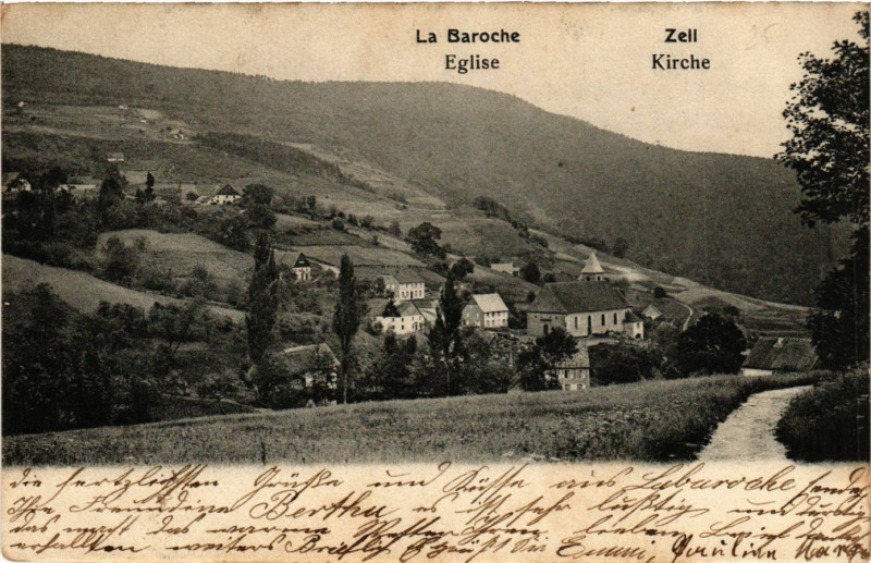 Carte postale ancienne La Baroche - Eglise - Zell - Kirche