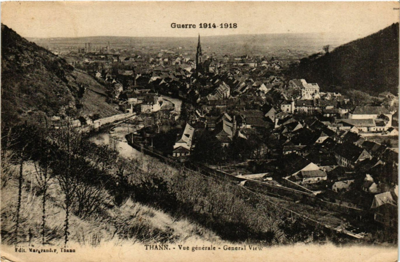 Carte postale ancienne Guerre 1914-1918 - Thann - Vue générale - General View à Thann