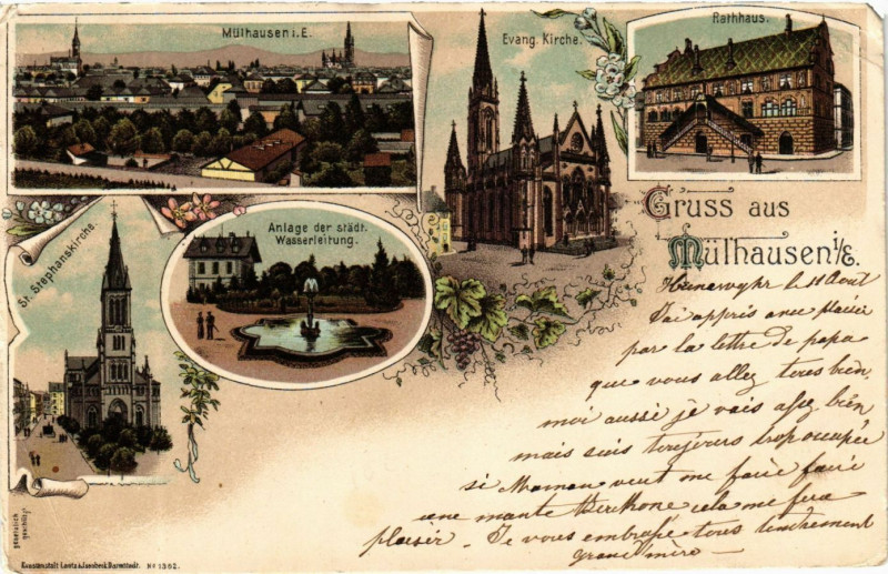 Carte postale ancienne Gruss aus Mulhausen i/E.