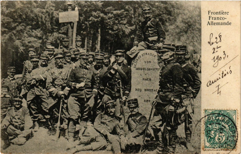 Carte postale ancienne Frontiere Franco-Allemande