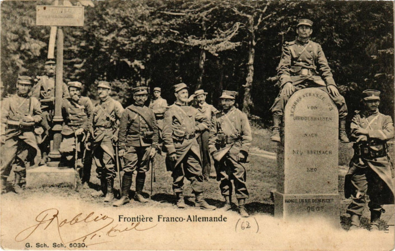 Carte postale ancienne Frontiere Franco-Allemande