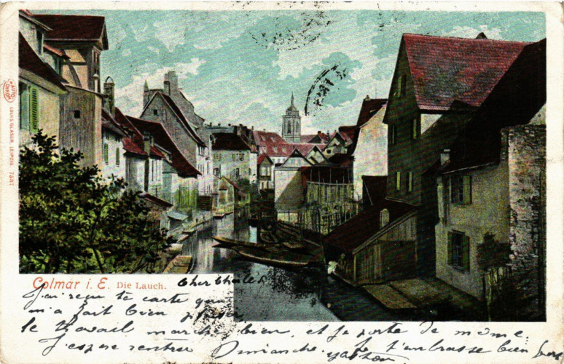 Carte postale ancienne Colmar i. E. - Die Lanch à Colmar