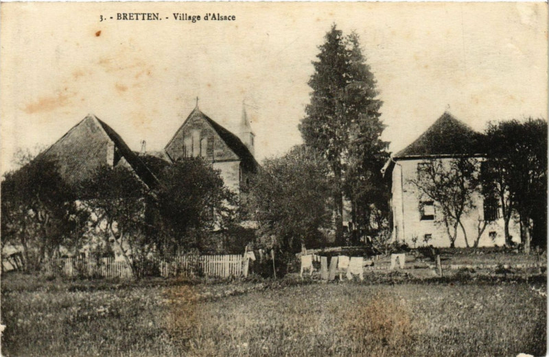 Carte postale ancienne Bretten - Village d'Alsace à Bretten