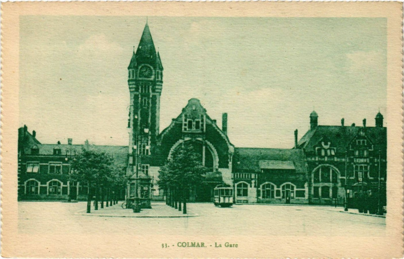Carte postale ancienne Colmar - La Gare à Colmar