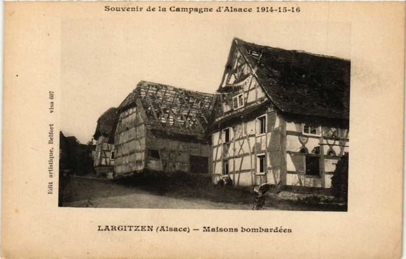 Carte postale ancienne Souvenir de campagne d'Alsace1914-15-Largitzen (Alsace) Maison à Largitzen