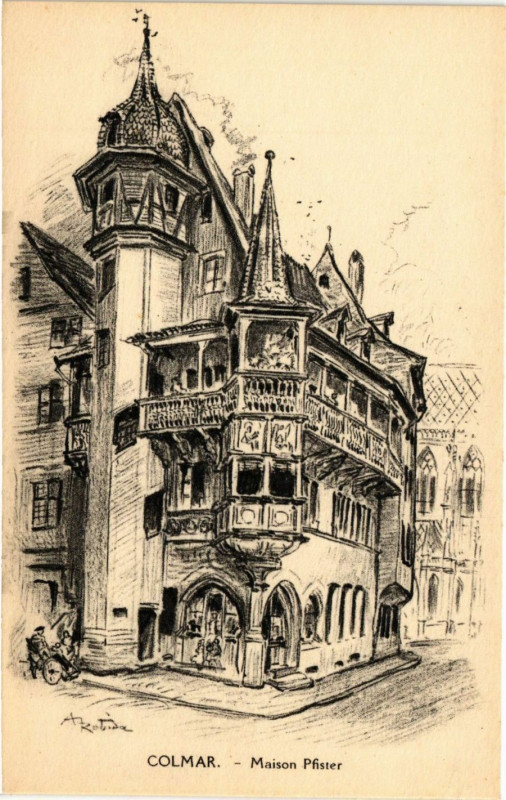 Carte postale ancienne Colmar - Maison Pfister à Colmar