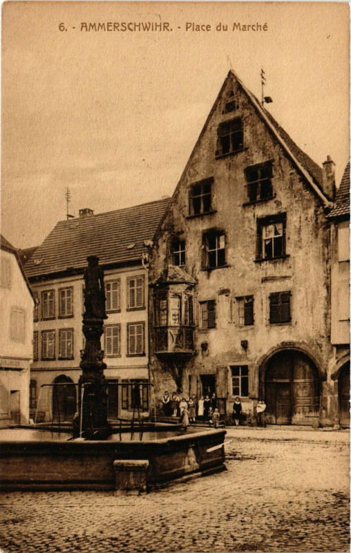 Carte postale ancienne Ammerschwuhr - Place du Marché