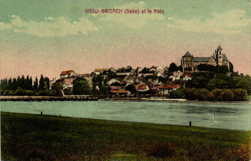 Carte postale ancienne Vieux - Brisach (Bade) et Rhin