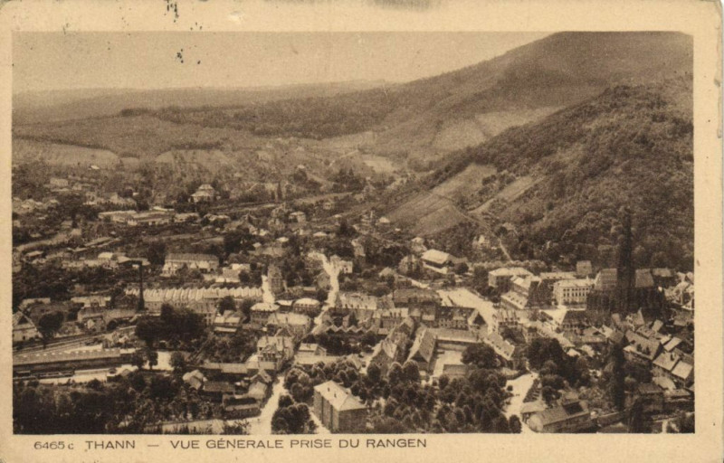 Carte postale ancienne Thann - Vue générale Prise du Rangen à Thann