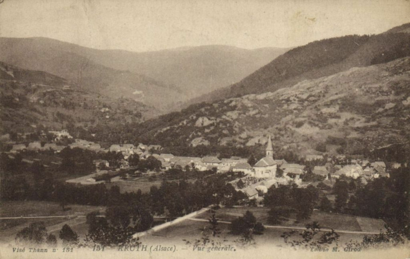 Carte postale ancienne Pise Thann Kruth (Alsace) - Vue générale à Thann