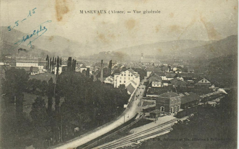 Carte postale ancienne Masevaux - (Alsace) - Vue générale