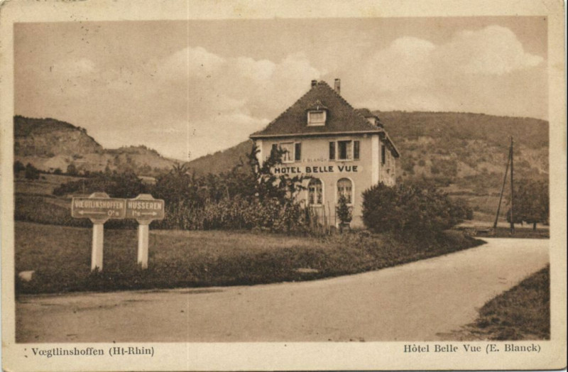 Carte postale ancienne Voegtlinshoffen - Hotel Belle Vue (E.Blanck) à Voegtlinshoffen