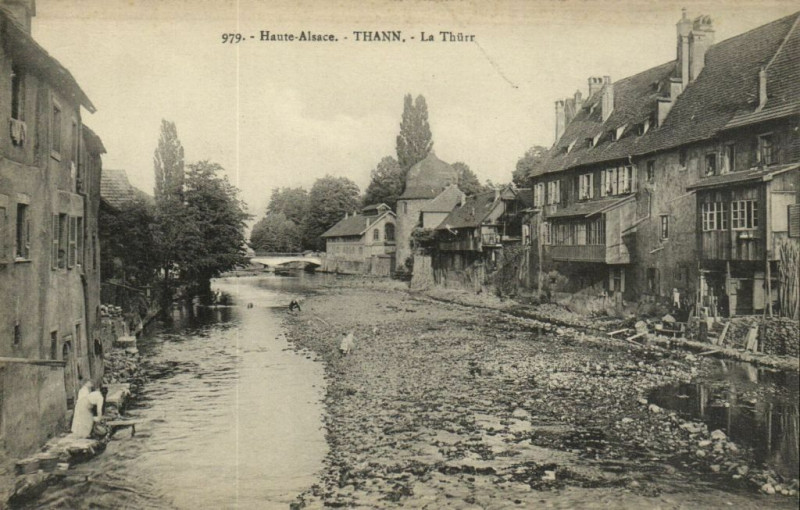 Carte postale ancienne Haute - Alsace - Thann - La THURe à Thann