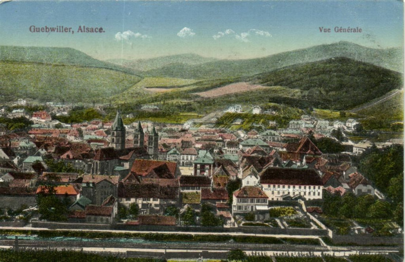 Carte postale ancienne Guebwiller - Alsace Vue générale à Guebwiller