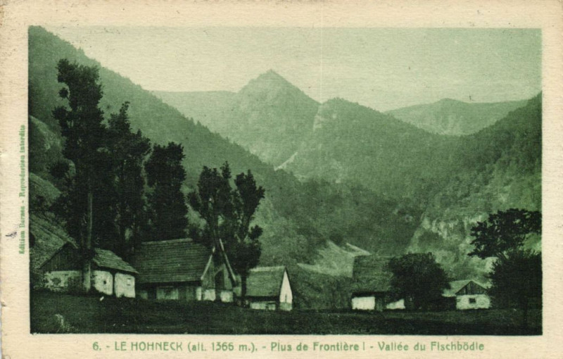 Carte postale ancienne Le Hohneck - Plus de Frontiere I - Vallée du Fischbodle