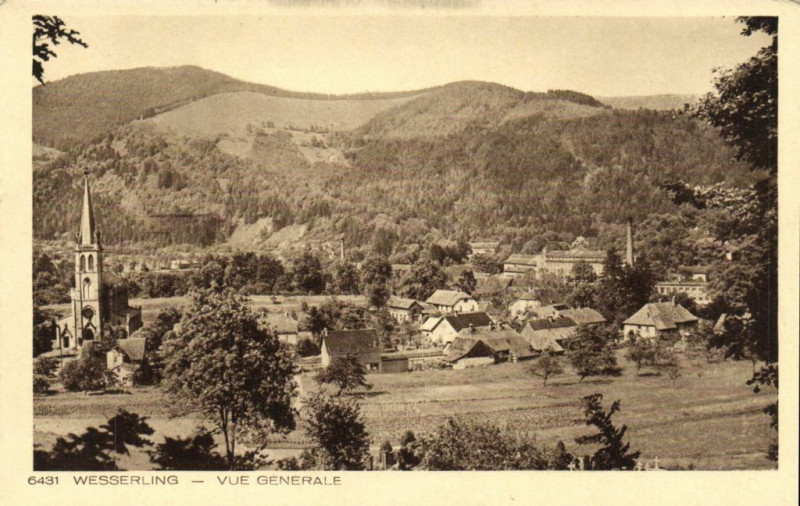 Carte postale ancienne Wesserling - Vue générale
