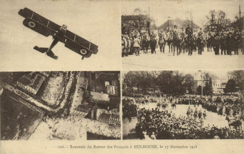 Carte postale ancienne Souvenir du Retour des Francais a Mulhouse le 17 Novembre 1918 à Mulhouse