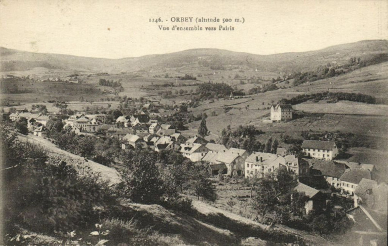 Carte postale ancienne Orsey Vue d'ensemble vers Pairis