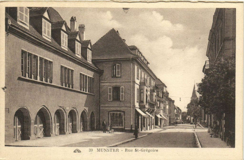 Carte postale ancienne Munster - Rue Saint-Gregorie à Munster