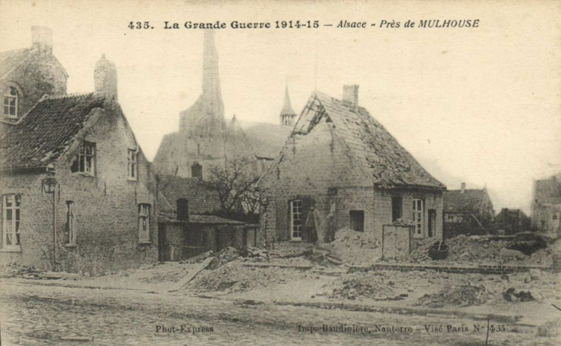Carte postale ancienne La Grande Guerre 1914-15 - Alsace - Pres de Mulhouse à Mulhouse